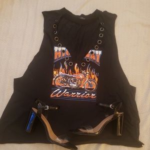 Forever 21 distressed sleeveless Rocker Tee